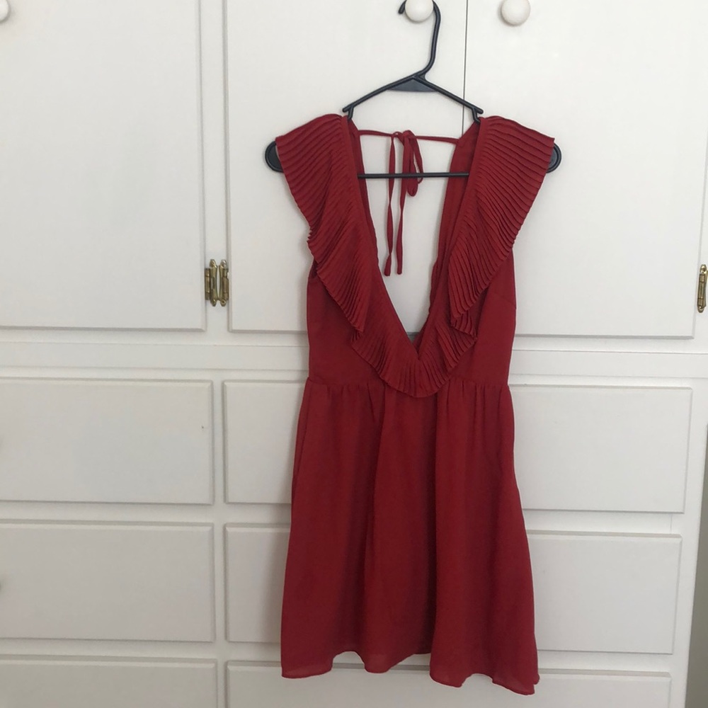 About Us Deep V mini dress